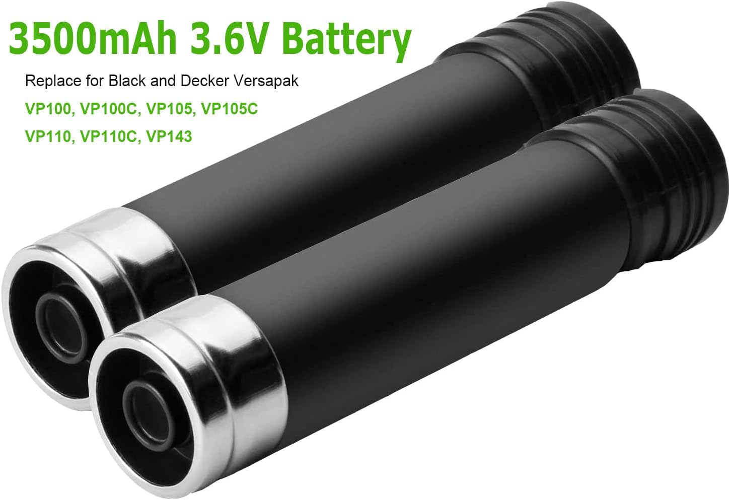 2 Pack 3500mAh Ni-Mh 3.6V Battery for Black and Decker Versapak Gold Battery VP100 VP100C VP105 VP105C VP110 VP110C VP130 VP142 VP143 VP7240 Drill Tool