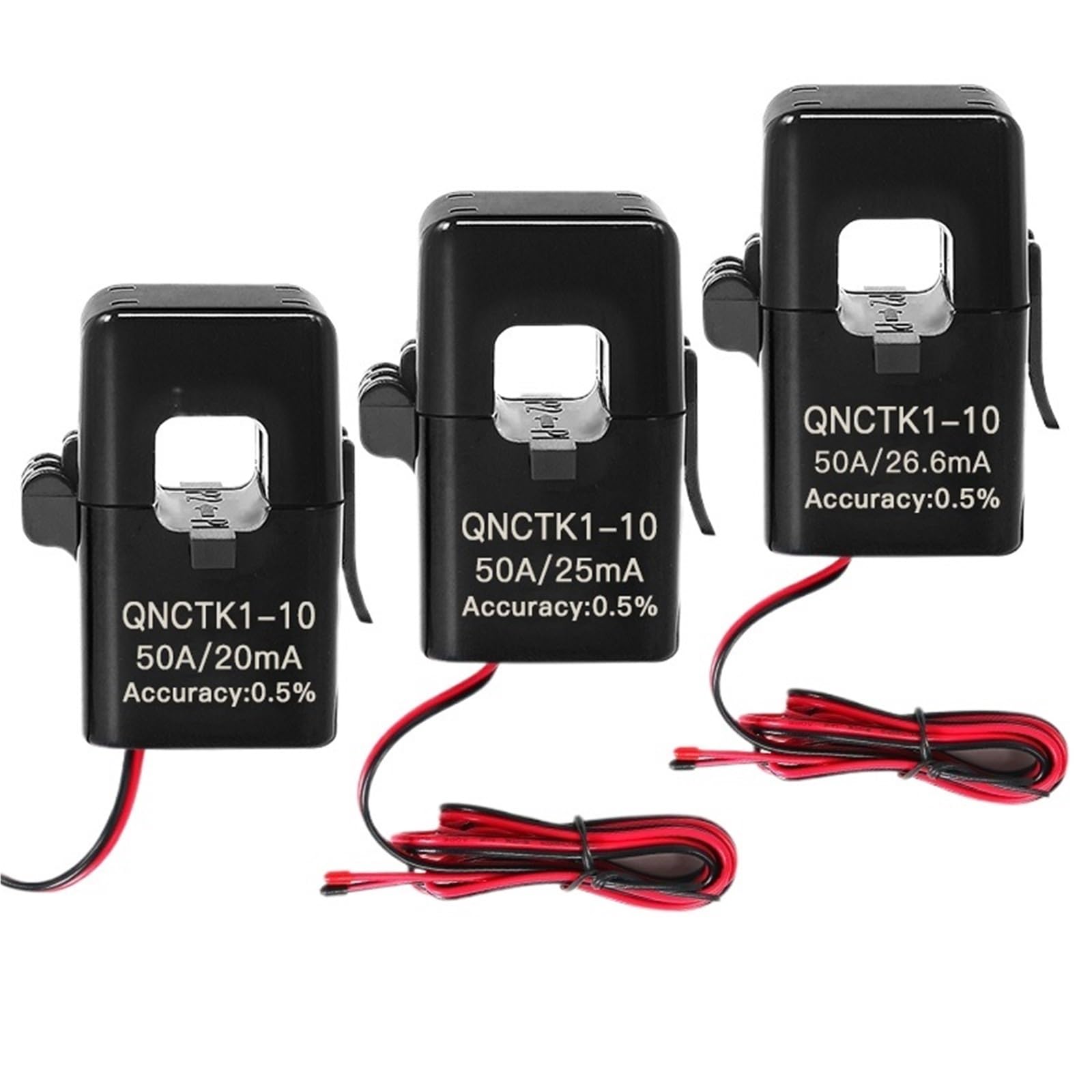 Sensor transformador corriente núcleo dividido QNCTK1-10 50A medidor consumo eléctrico 4