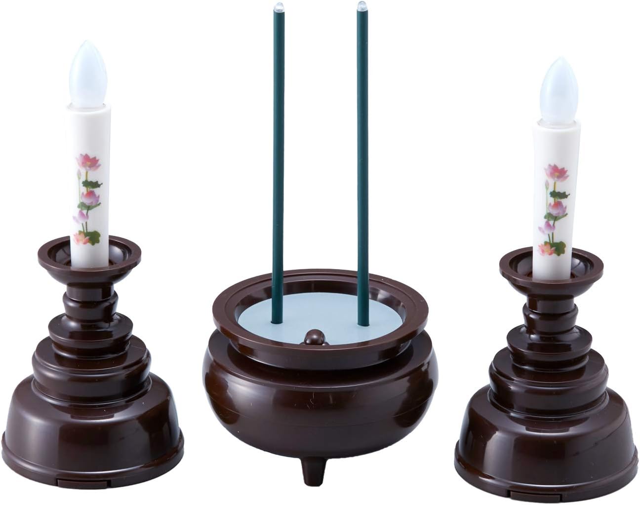 Asahi Denki Kasei AGI-104 Brown Safe Picture Candle and Incense Set, Made in Japan