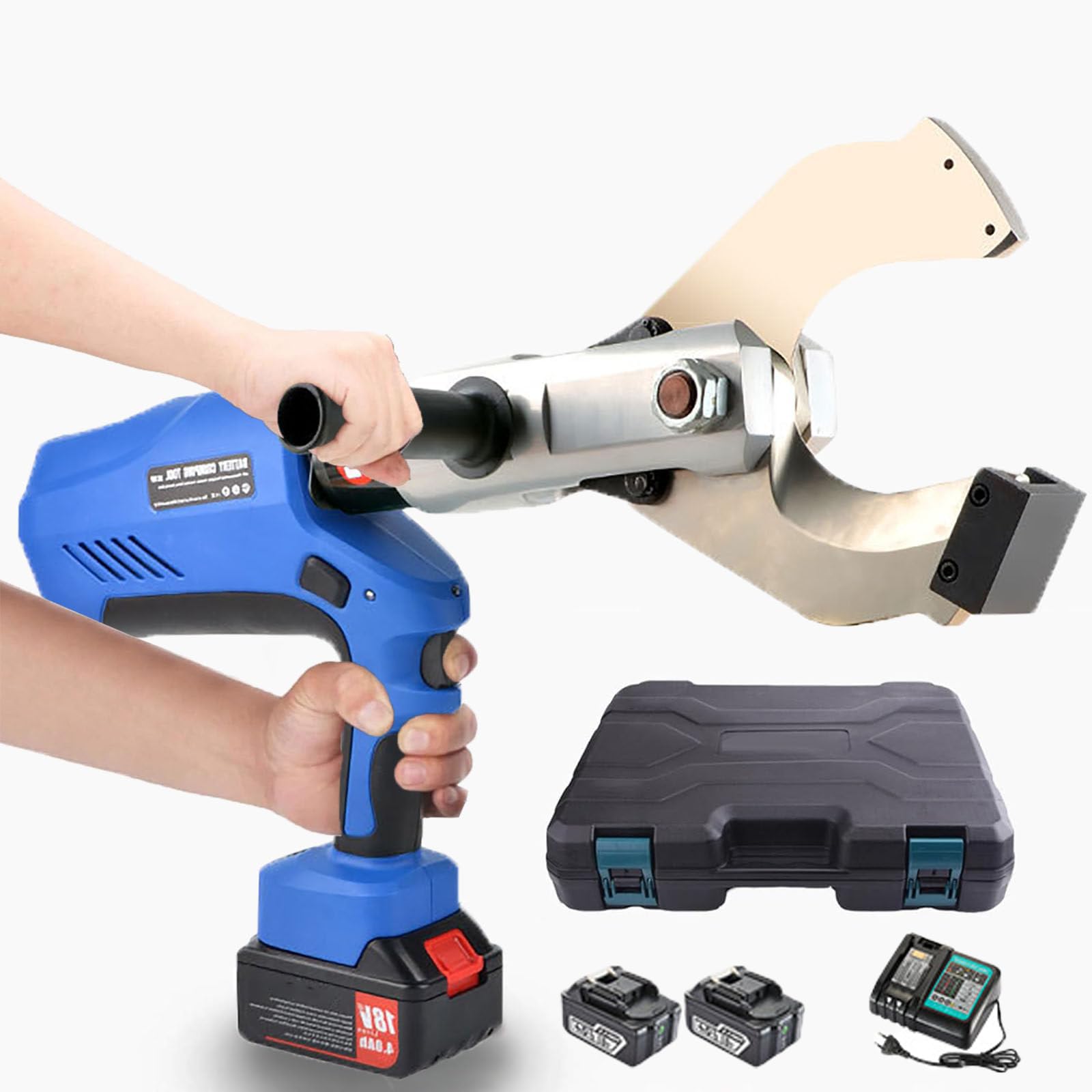 XNZJHPP Cordless Hydraulic Cable Cutters, Battery-Powered Wire Shears for Efficient Cutting of Copper/Aluminum Cables, Ideals for Electrical and Construction Work (85c)