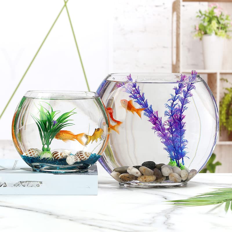 Amazon | 金魚鉢 プラスチック 透明 平らなガラスの水槽 防爆金魚鉢