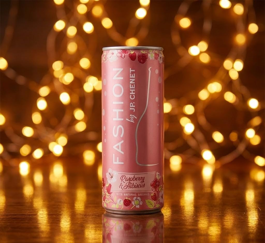 JP Chenet - Fashion Framboise & Hibiscus, vin pétillant aromatisé, cocktail prêt à boire en canette (12 x 25 cl)