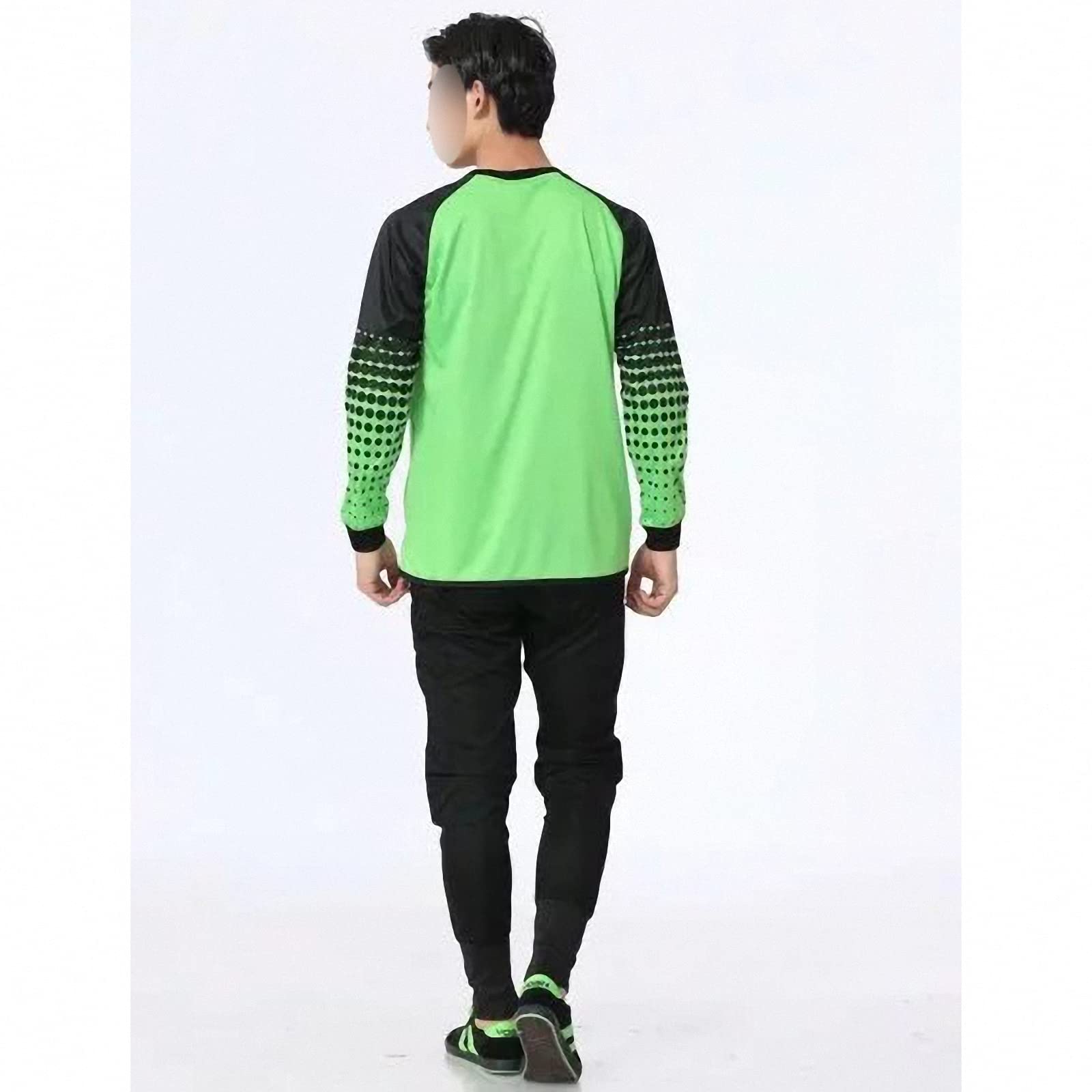 Set di Maglie da Portiere da Calcio da Uomo,Completi Sportivi Abbigliamento da Portiere per Gare di Allenamento, Uniforme da Portiere per Adulti con Crash Pad Ispessito
