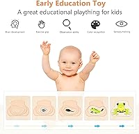 Vista 3 de jojofuny 1 juego de rompecabezas de madera multicapa, ciclo de vida de rana, juguete Montessori de dibujos animados, rompecabezas de bricolaje