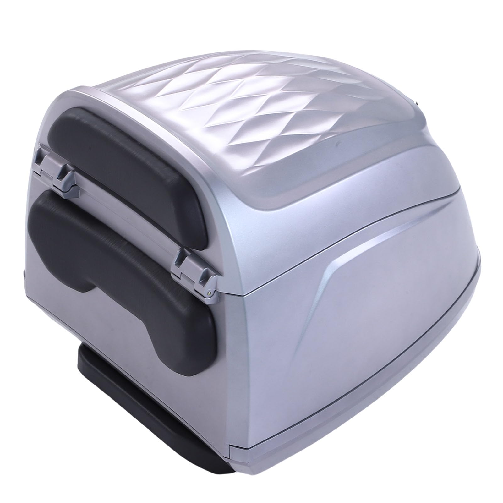 CHICIRIS Kufer Motocyklowy 32L, Wodoodporny materiał ABS Uniwersalna Skrzynka Ogonowa Motocykla z Zamkiem na Klucz, do Motocykli do Przechowywania Skuterów Elektrycznych (SILVER)