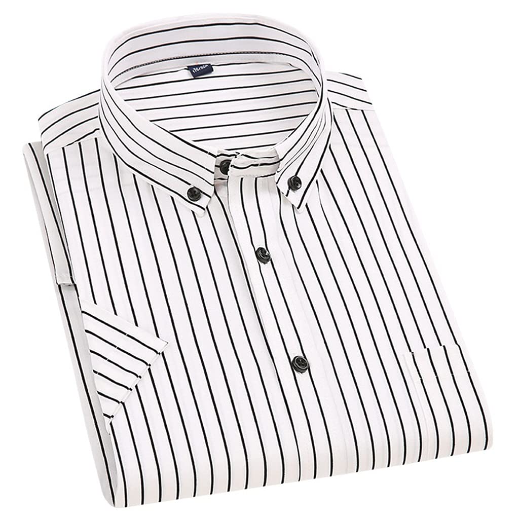 Striped Stretch Casual Shirt Button 