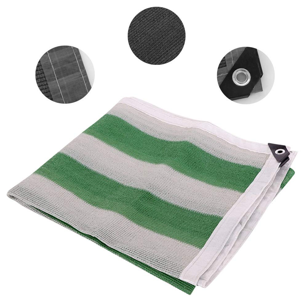 Voile d'ombrage rayé vert et blanc 2x3m en toile durable pour balcon