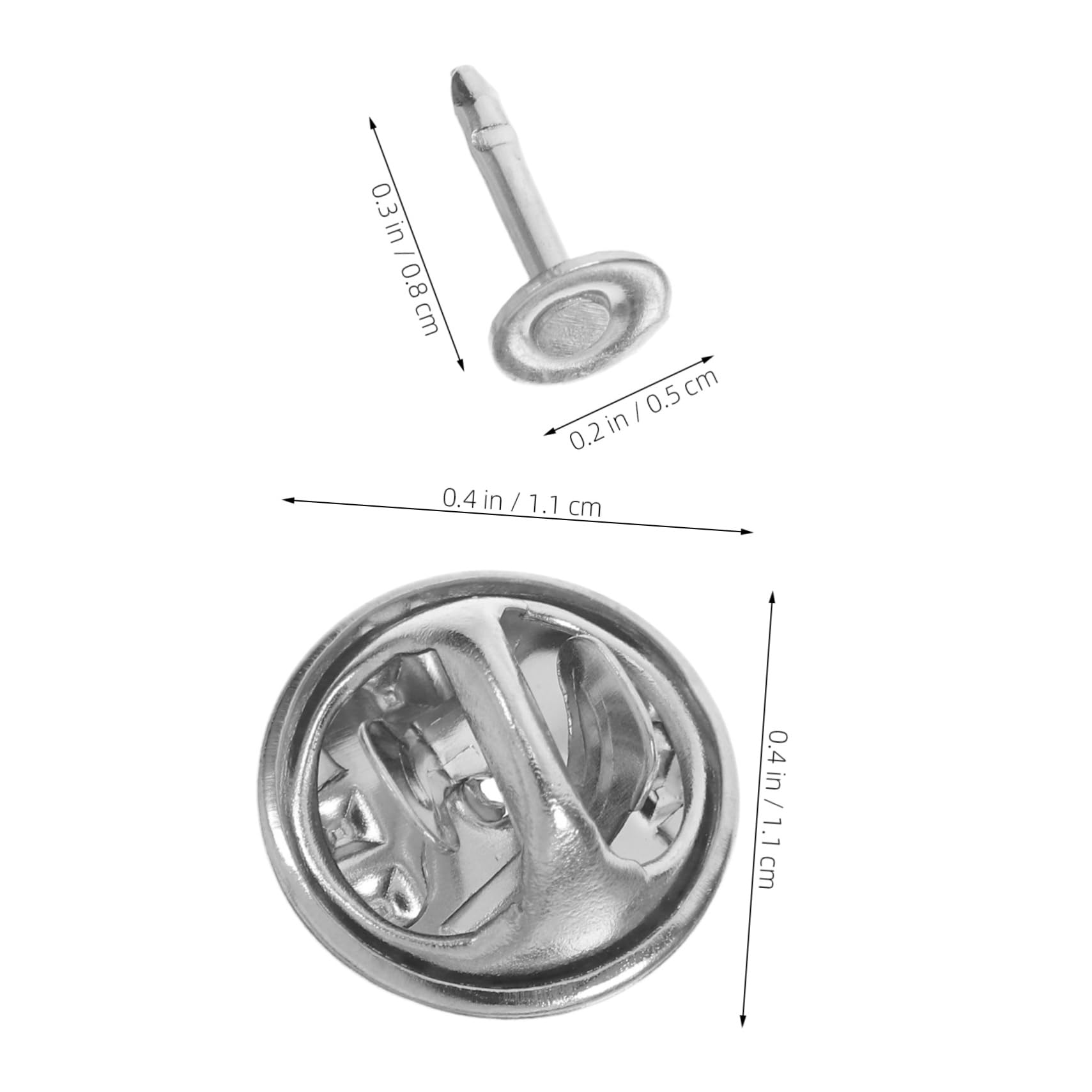 TEHAUX 100pcs DIY Butterfly Hat Buckle Pins Metal Stick Pin Locking Backs for Craft Jewelry Making Fashion Accessories