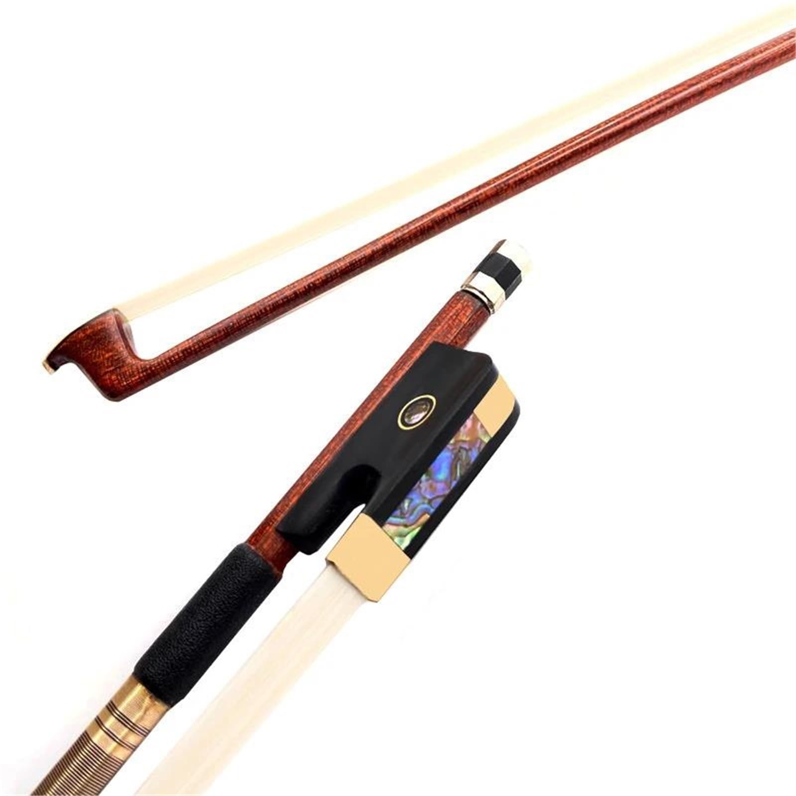 Geigenbogen 1 Bogen aus brasilianischem Palisander Karbonfaser runder Stab für Violine und Bratsche 4/4 Silber/Kupfer eingelegtes Schachtelhalmhaar(Viola)