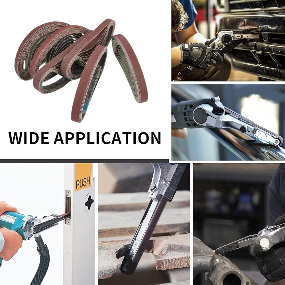 Lot De 10 Bandes Abrasives De 13 X 457 Mm, Grain 40-1000, Bande Abrasive Pour Ponceuse, Outil Abrasif Pour Le Polissage Du Bois Et Du Métal, Comme Indiqué, 1000