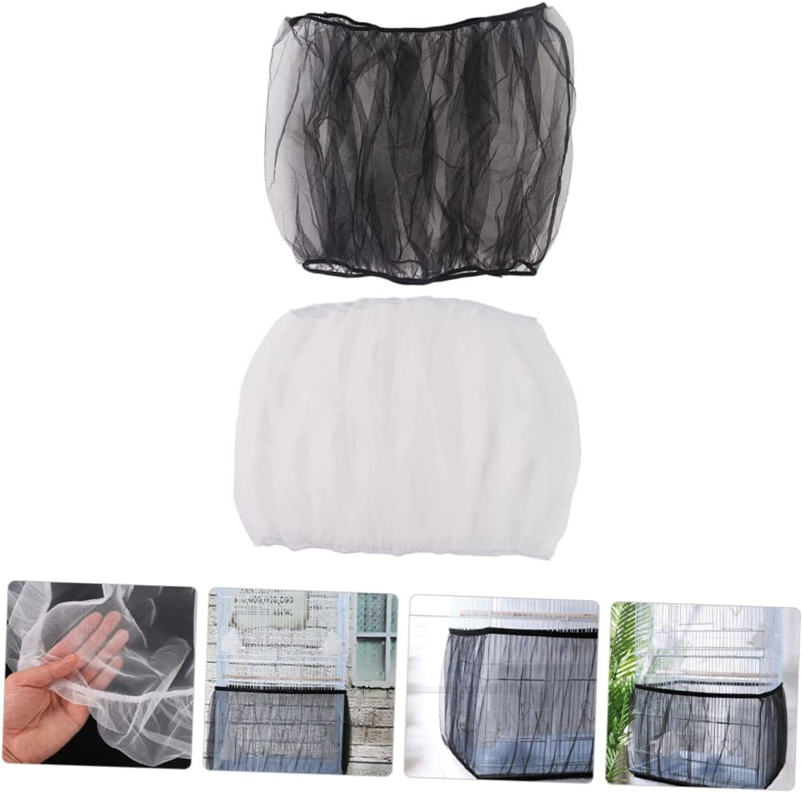 10pcs Birdcage Cover Dust Protector for Parrots Mesh Netting Elastic Base Breathable Bird Cage Gauze Easy to Clean and Change