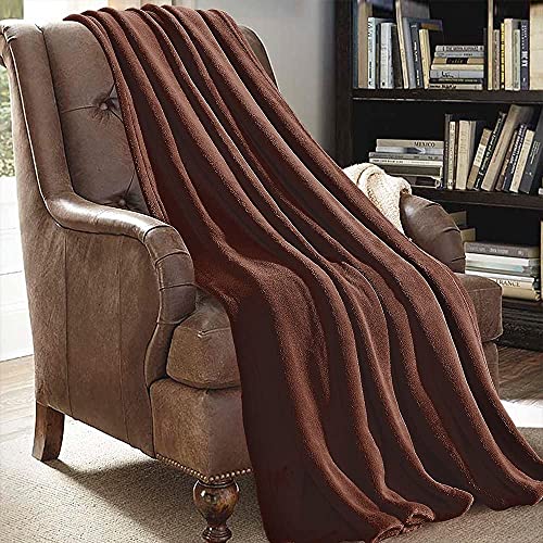 JML Flannel Blanket Throw for Couch - Soft, Lightweight Throw Blanket Shawls and Wraps, Plush 2 Pack Microfiber Fleece Throw for Adults, Pet, Travel, Home, Bed, Chair Decor - Brown