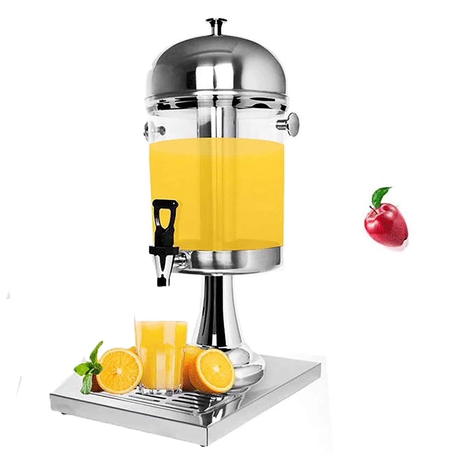 MYUYEE 8L Stainless Steel Beverage Dispenser With Ice Tube & Tap – Cold Drink Juice Dispenser For Parties, Restaurants & Home Use