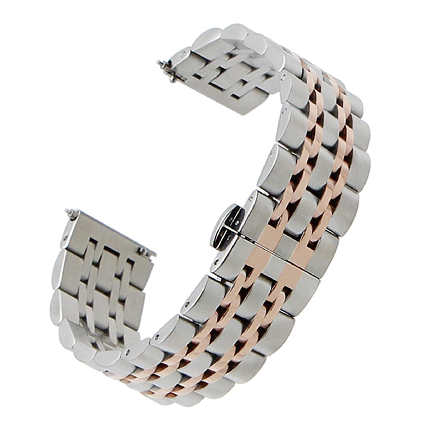 Gumowy pasek do zegarka, pasek do zegarka ze stali nierdzewnej, pasek ze stali nierdzewnej z mechanizmem szybkiego uwalniania 18 mm 20 mm 22 mm Uniwersalny pasek zamienny Opaska na nadgarstek Bransole