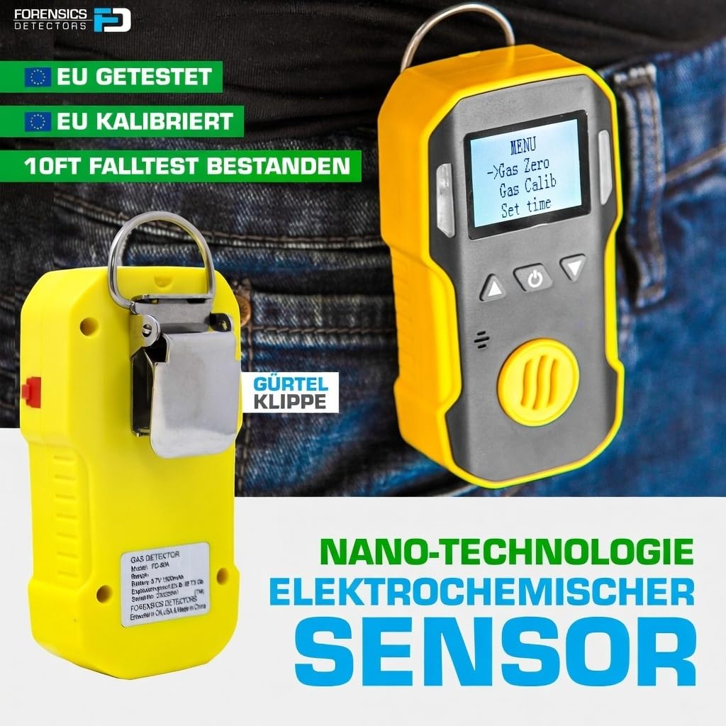 Ethylen-Gasdetektor (C2H4) | EU-Kalibrierzertifikat | USB-Aufladung | Akustische, Optische und Vibrationsalarme | 0–100 ppm C2H4