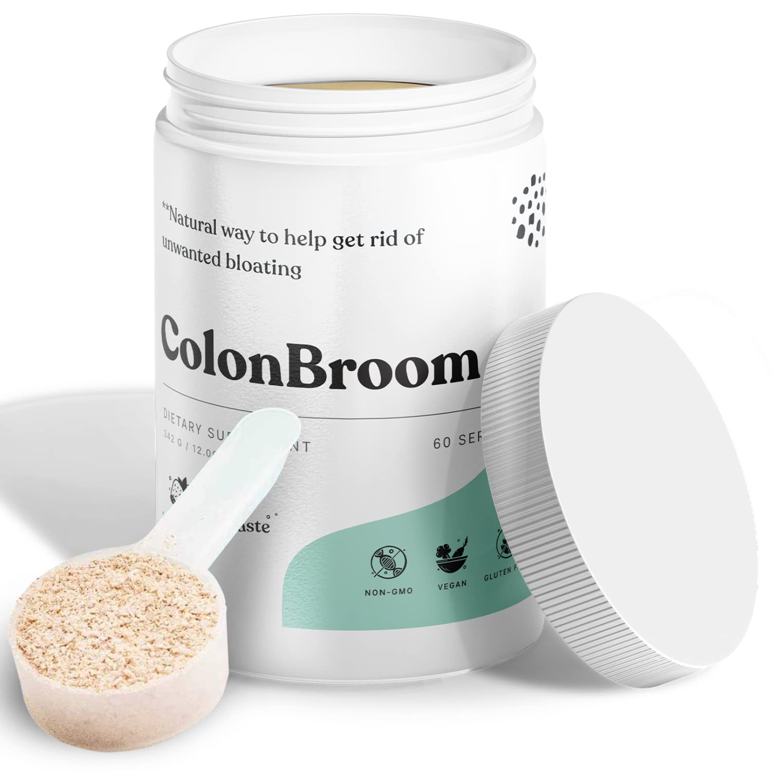 ColonBroom Psyllium Husk Powder Colon Cleanser Vegan, Gluten Free, NonGMO Fiber Supplement