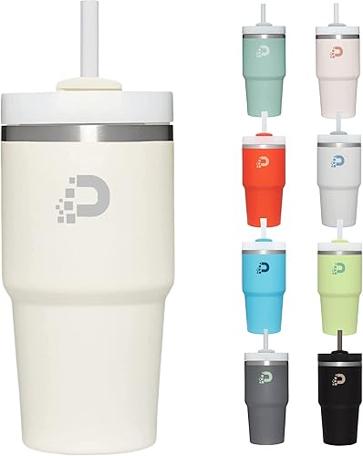 Acuewuja Vaso de 20 oz20.0 fl oz con tapa y pajilla, reutilizable, Adventure Quencher H2.0, al vacío, acero inoxidable 188, taza de viaje para café,