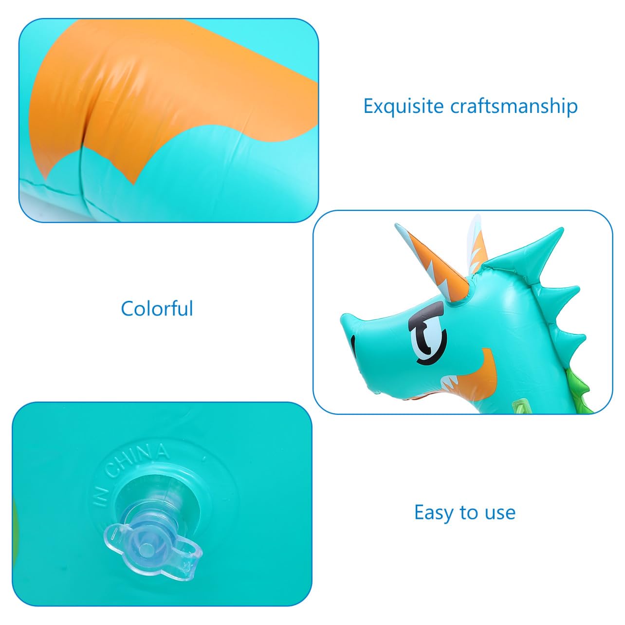 Grünes Aufblasbares Drachen Schwimmbett aus PVC für Erwachsene | Leicht und Tragbar, Kreative Drachenform, Wasserliege mit Zufälliger Griff Farbe Zufällige Farbe