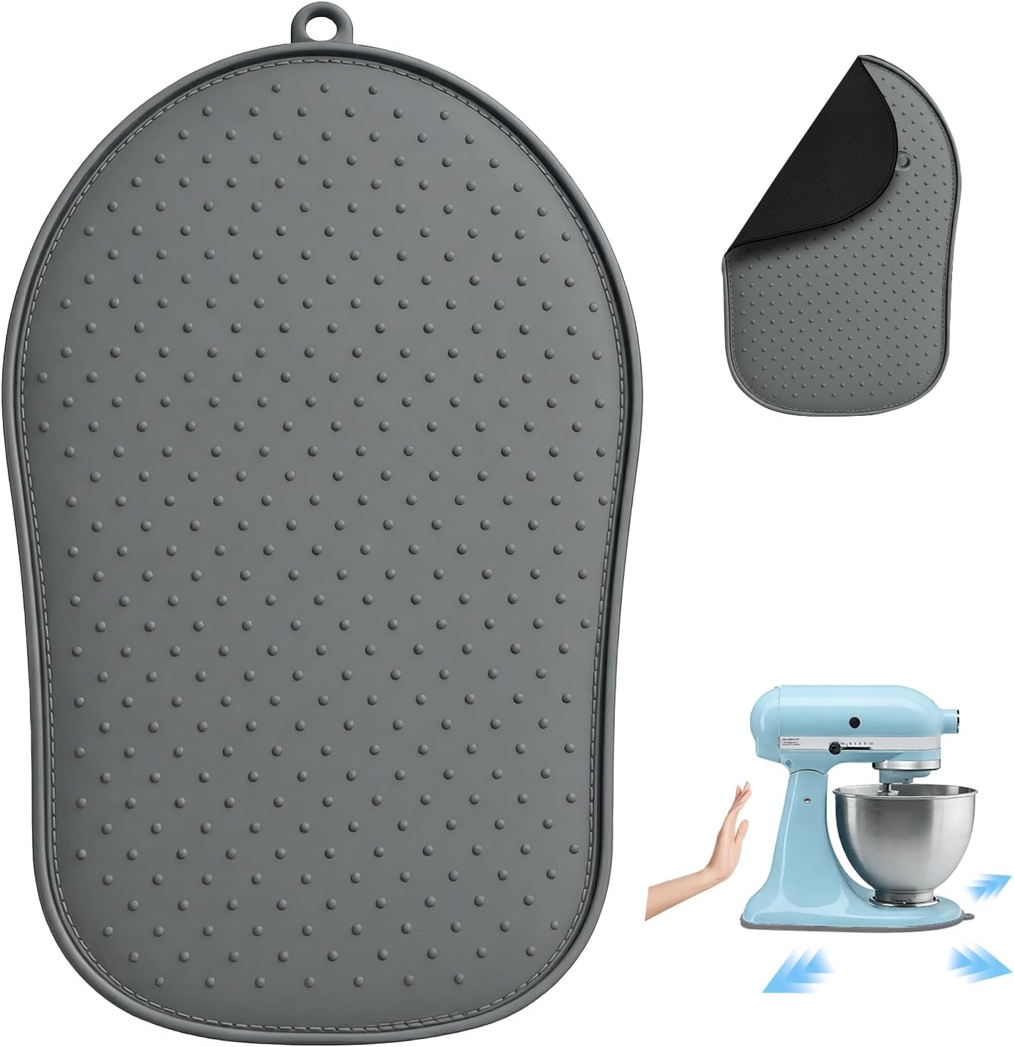 Sliding Mat Compatible with 4.5-5 Qt KitchenAid Tilt-Head Stand Mixer, Sliding Mat with Silicone Granules & Smooth Fabric, Countertop Protector, Kitchen Aid Mixer Accessories (Gray)