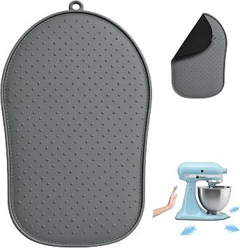 Sliding Mat Compatible with 4.5-5 Qt KitchenAid Tilt-Head Stand Mixer, Sliding Mat with Silicone Granules & Smooth Fabric, Countertop Protector, Kitchen Aid Mixer Accessories Gray