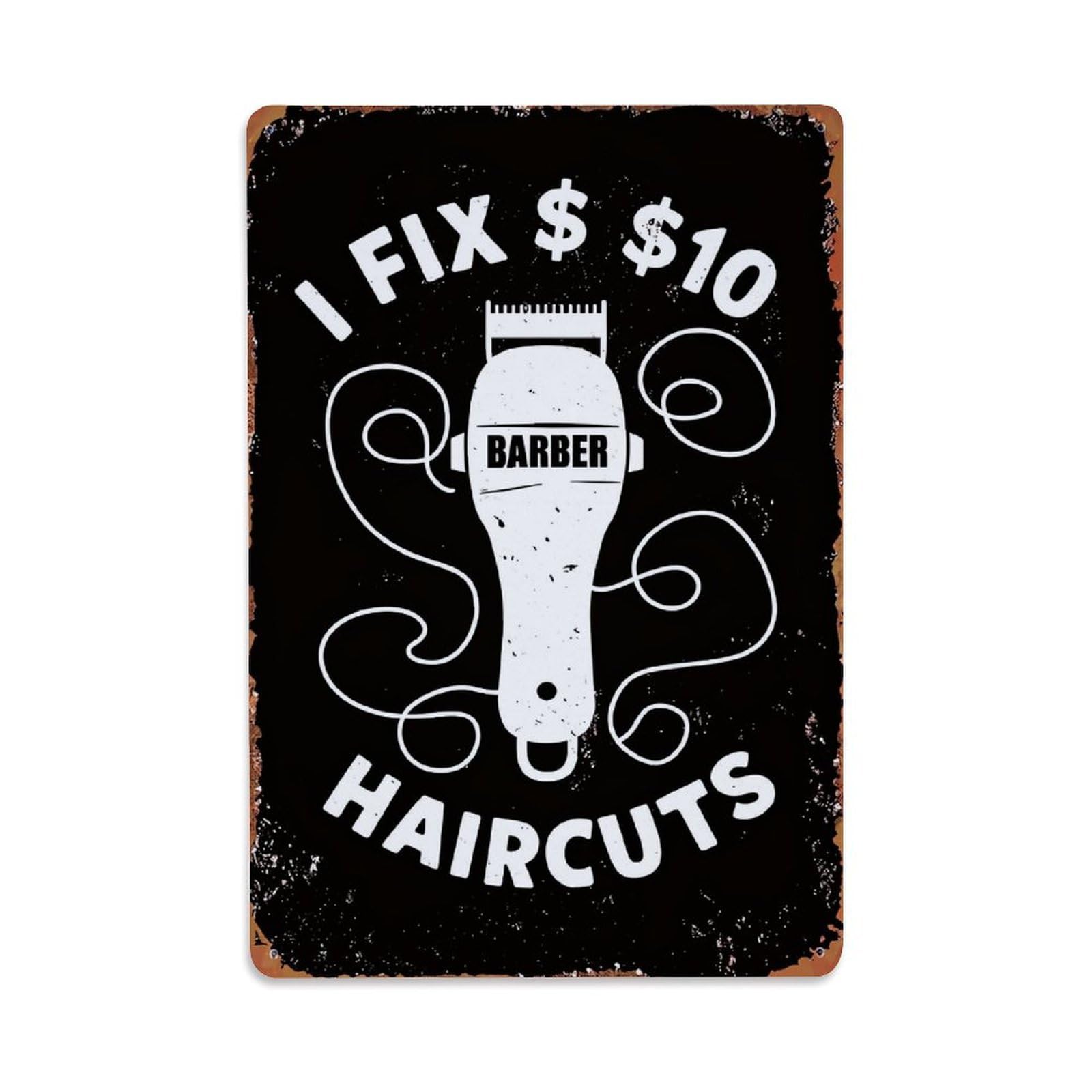Bliveurn Vintage Barber Clipper Haircut Sign Design Retro Metal Tin Sign, Metal Poster For Home, Gaming Room, Studio Workshop,Bar,Garage Wall Art Decor 8X12 Inch