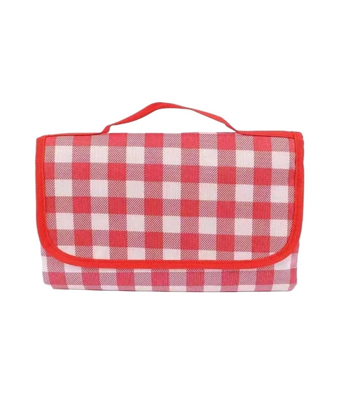 Couverture Pique Nique Couverture de Pique-Nique Pliable et imperméable, Motif Vichy Jaune, fourre-Tout, Sac à Main, for Parc, Voyage, Camping(Red,200cmX300cm)