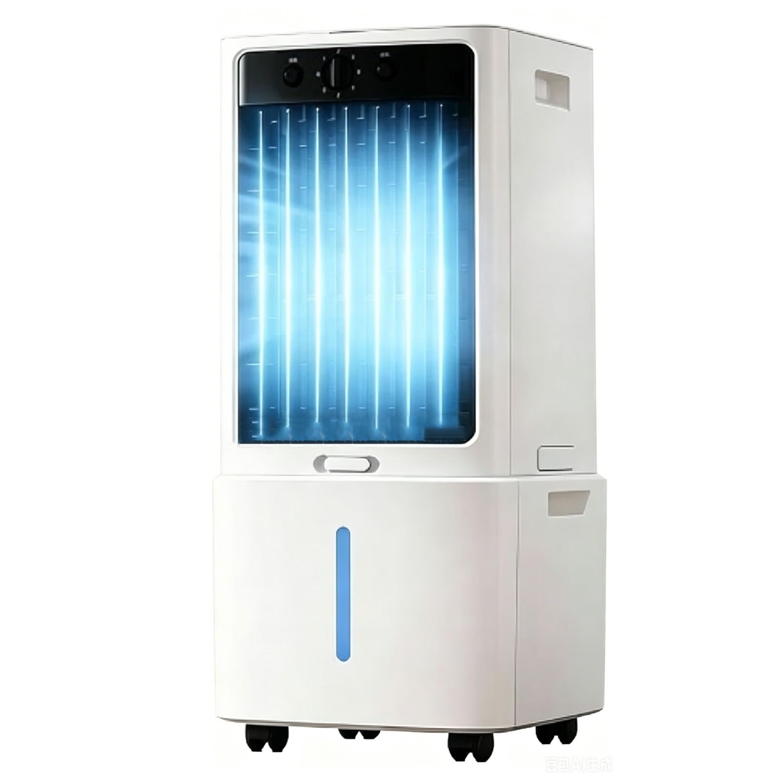 Aire Acondicionado Sin Tubo con Ruedas, Depósito de 10 L, 3 Velocidades, Diseño Desmontable, Ventilador Aire Frio para Dormitorio y Oficina