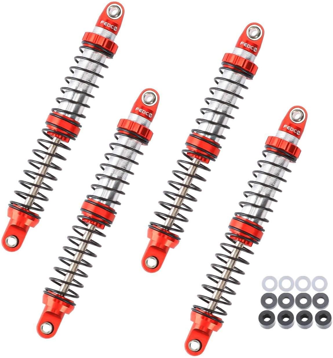 100mm RC Shocks Oil-Filled Shock Absorber, CNC Aluminum Threaded Oil Damper with Dual-Stage Spring for 1/10 RC Crawler RC Shock Upgrades