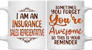 Insurance Sales Representative Mug - 11oz White Ceramic Coffee Cup - Gifts for Insurance Sales Representative, Office, Work Friends, Coworkers, Retirement - Birthday, Christmas, Thanksgiving