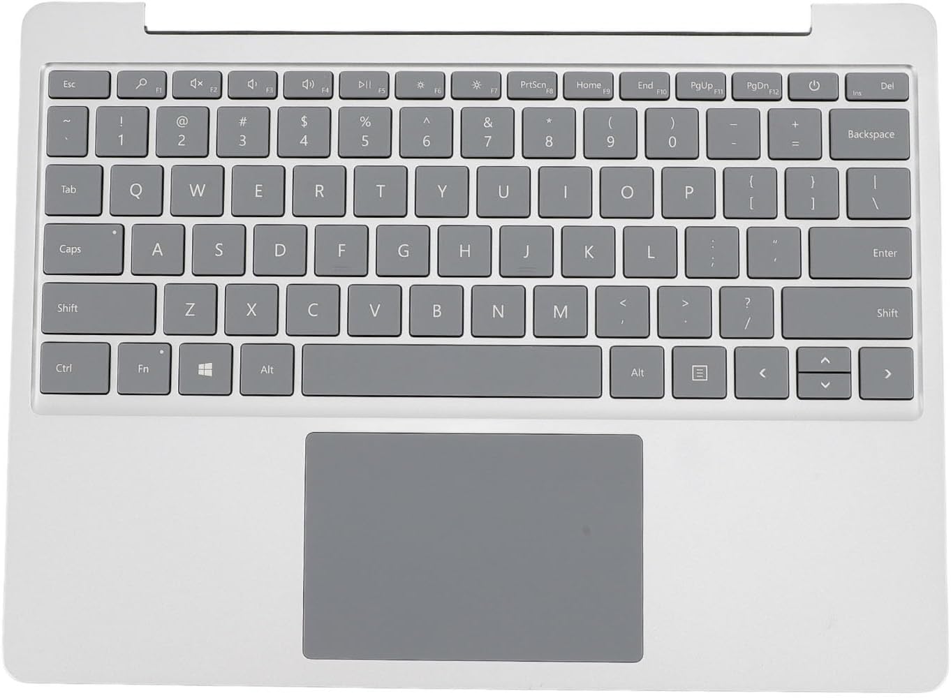 ciciglow Replacement Upper Case Palmrest for Go 1943 12.4 Inch, Laptop Keyboard Assembly Part with Touchpad, Silver, QWERTY US Layout with Responsive Keys, Keyboard Assembly Replacement