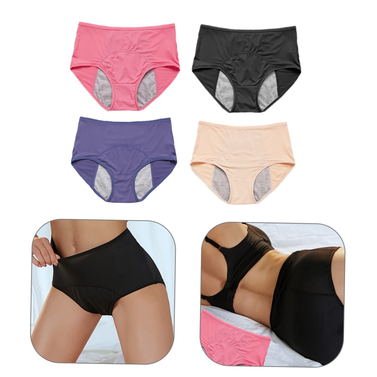 GALPADA 8 Piezas Pantalones Sanitarios Bragas Ropa Interior De Época Calzones Menstruales Calzoncillos Sanitarios Calzoncillos a Prueba De Fugas Perder Absorber Agua Tía Nylon