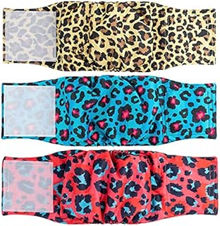 Pet Soft Belly Bands for Dogs, Washable Dog Nappies Male, Dog Nappy Wrap Diapers Reusable for Puppy Dogs 3Pack (Pattern1, XS)