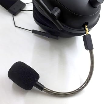 Microphone Replacement Gaming Headset 3.5mm Jack w/Foam,Black