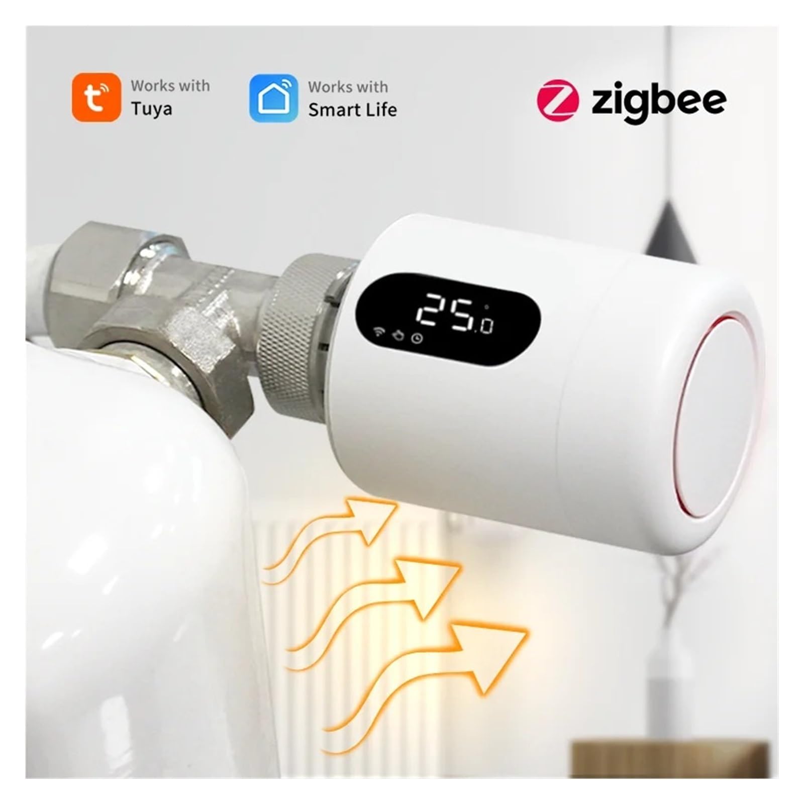 Zawór Termostatyczny Tuya Smart Zigbee3.0 Do Grzejników Z Podłączonym Zaworem Termostatycznym Zigbee(ME173-Zigbee 1pcs)