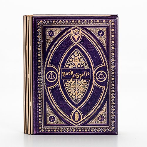 Image of KleverCase Book Cover Themed 360 Degree Chargeable Reading Lamp, Night Light, Desk, Bedside Light. (Purple Spells, Large Size White Light)