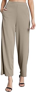 siril Women's Ribbed Lycra Solid Regular Fit Wide Leg Trouser Pant-picture-40