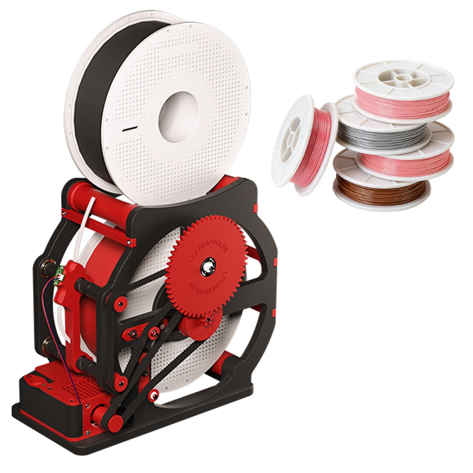 Respooler de filamento para impresora 3D, bobinador eléctrico con detección inteligente, inicio/parada con un botón y control de velocidad para suministros de impresión 3D