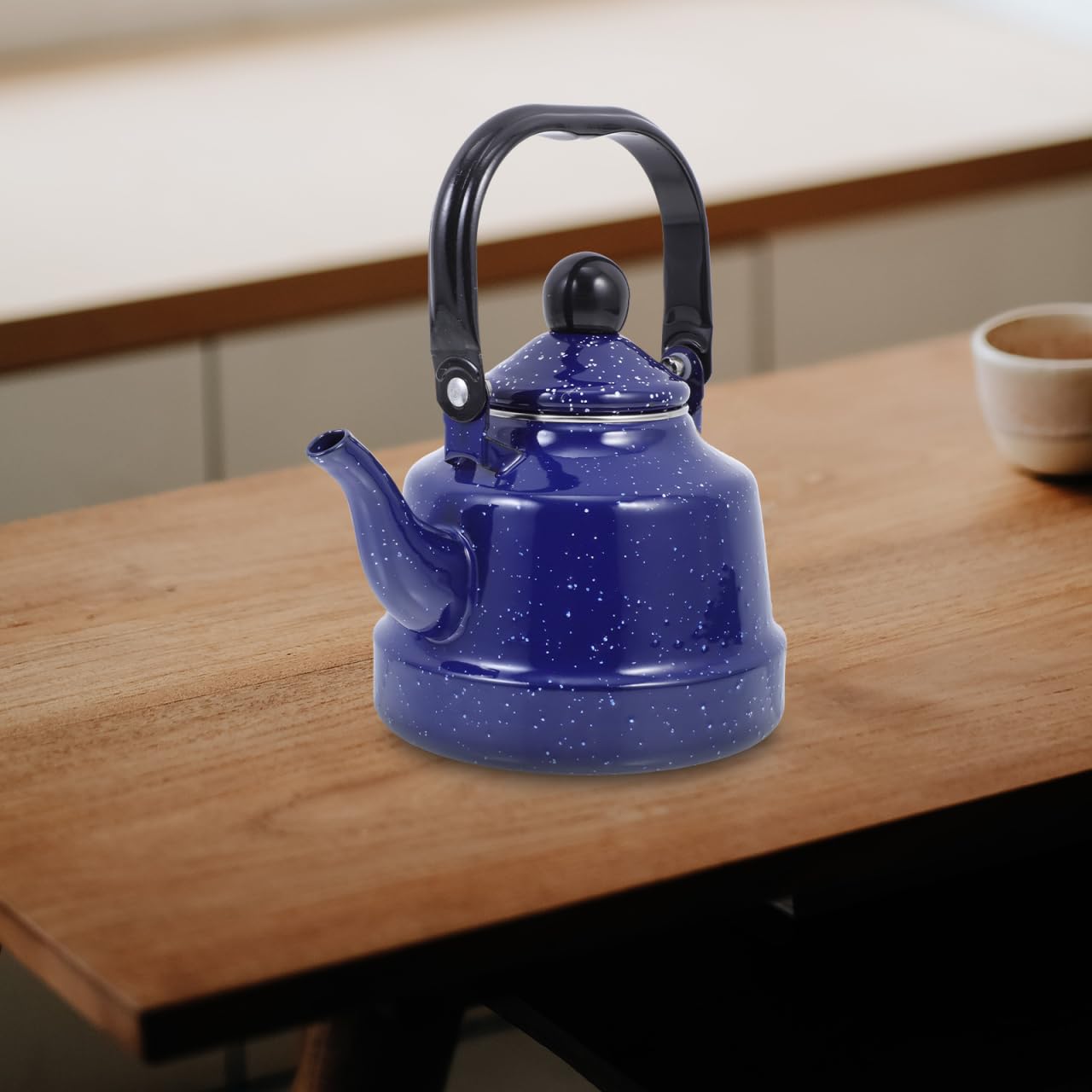 Cabilock Hervidor De Té Retro Esmaltado Con Mango Para Hervir Agua Caliente Té Y Para Uso Doméstico En La Cocina