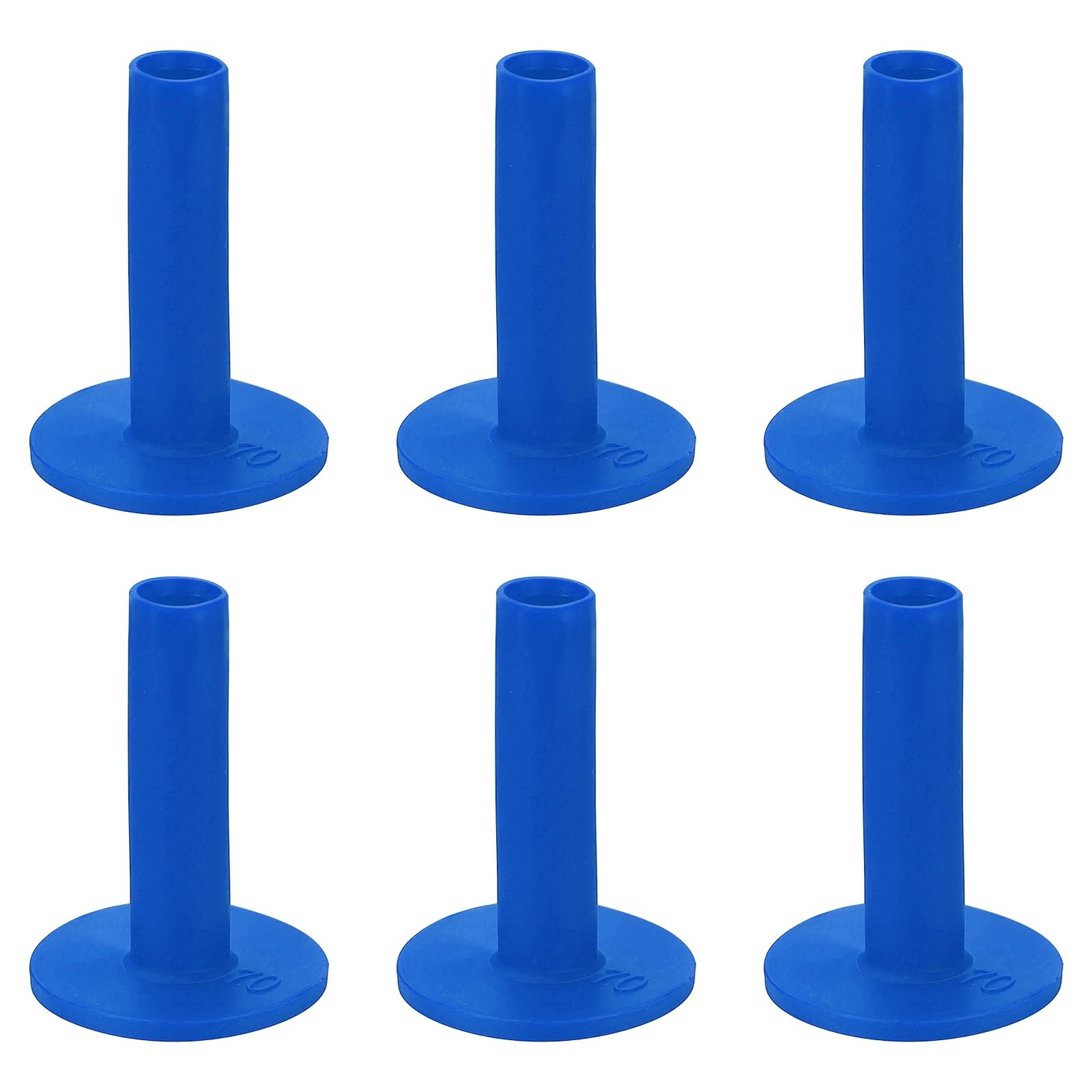 YELARXI Rubber Golf Practice Tee, Driving Tee 2.8 Inch & 6 Pack & Rubber & Blue-Fitting for (Indoor/Outdoor/Golf Hitting Mats/Courses/Backyards/Lawns)