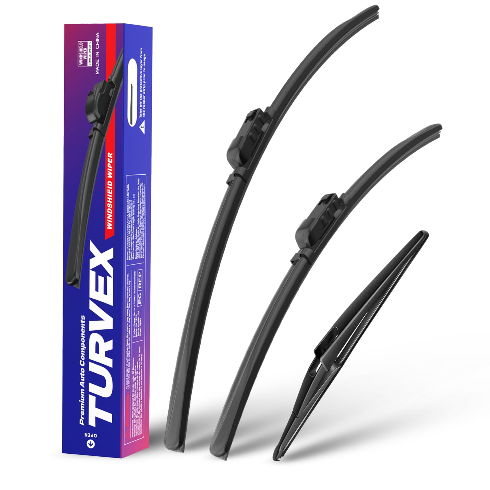 Wiper Blades for Kia CEED MK3 Hatchback Apr 2012 to Apr 2019, Complete Front Window Wiper and Rear Wiper Set, 26" 14" 12" Windscreen Wipers Blade Set - Quiet & Easy Installation (2+1) — view 17