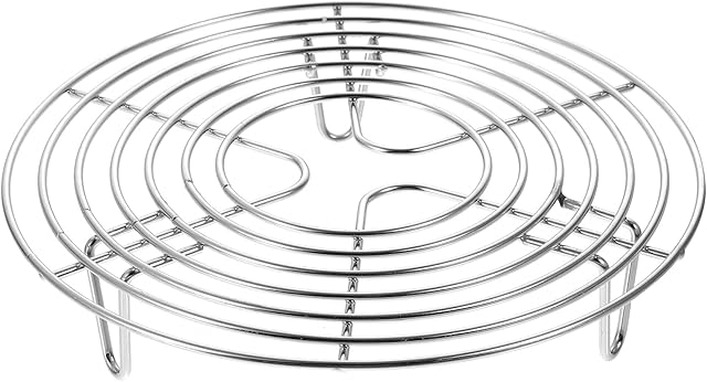 BESTonZON Round Steam Rack, Stainless Steel Steaming Rack, Cooking Rack Round Stainless Steel, Stand Cooking Steamer Rack, Stand Egg Steamer Rack, for Baking, Cooking, Roasting (Silver)