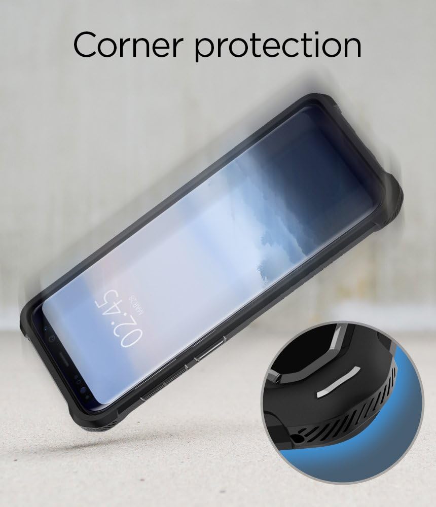 Super Big Clearance! Spigen Hybrid 360 Designed for Samsung Galaxy S9 Case (2018) Glass Screen Protector Included - Black