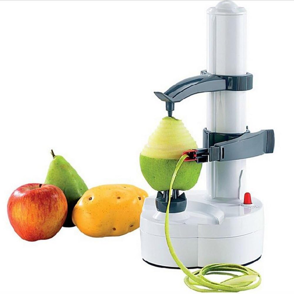 Automatic Electric Fruit Potato Peeler Tool Multifunction Stainless Steel Vegetable Slicer (White)