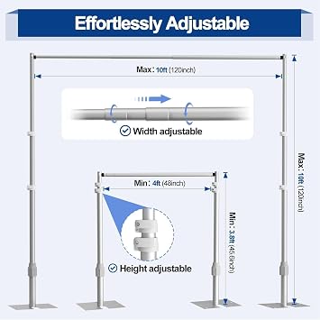 EMART Backdrop Stand Heavy Duty 10x10Ft Adjustable Pipe and Drape Stand Kit