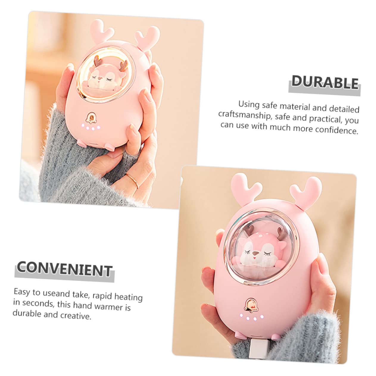 Sosoport 5sätze Cartoon Handwärmer Wiederaufladbar Tragbar Süßes Tierdesign Für Mädchen Und Damen Wiederverwendbar USB Handwärmer Geschenkidee Für Besondere Anlässe