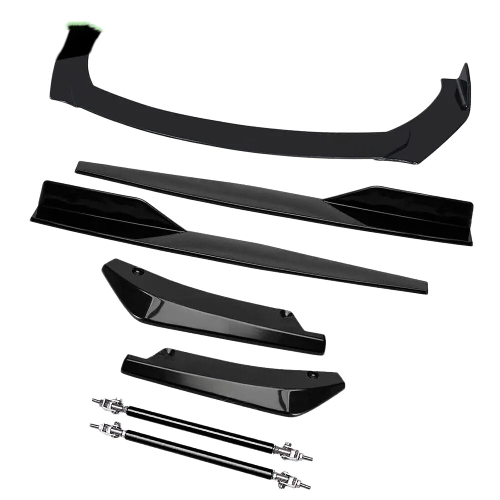 Zestaw rozgałęźników przedniego tylnego zderzaka Spoiler Body Spódnica boczna kompatybilna z Volkswagenem Jetta(Glossy Black)