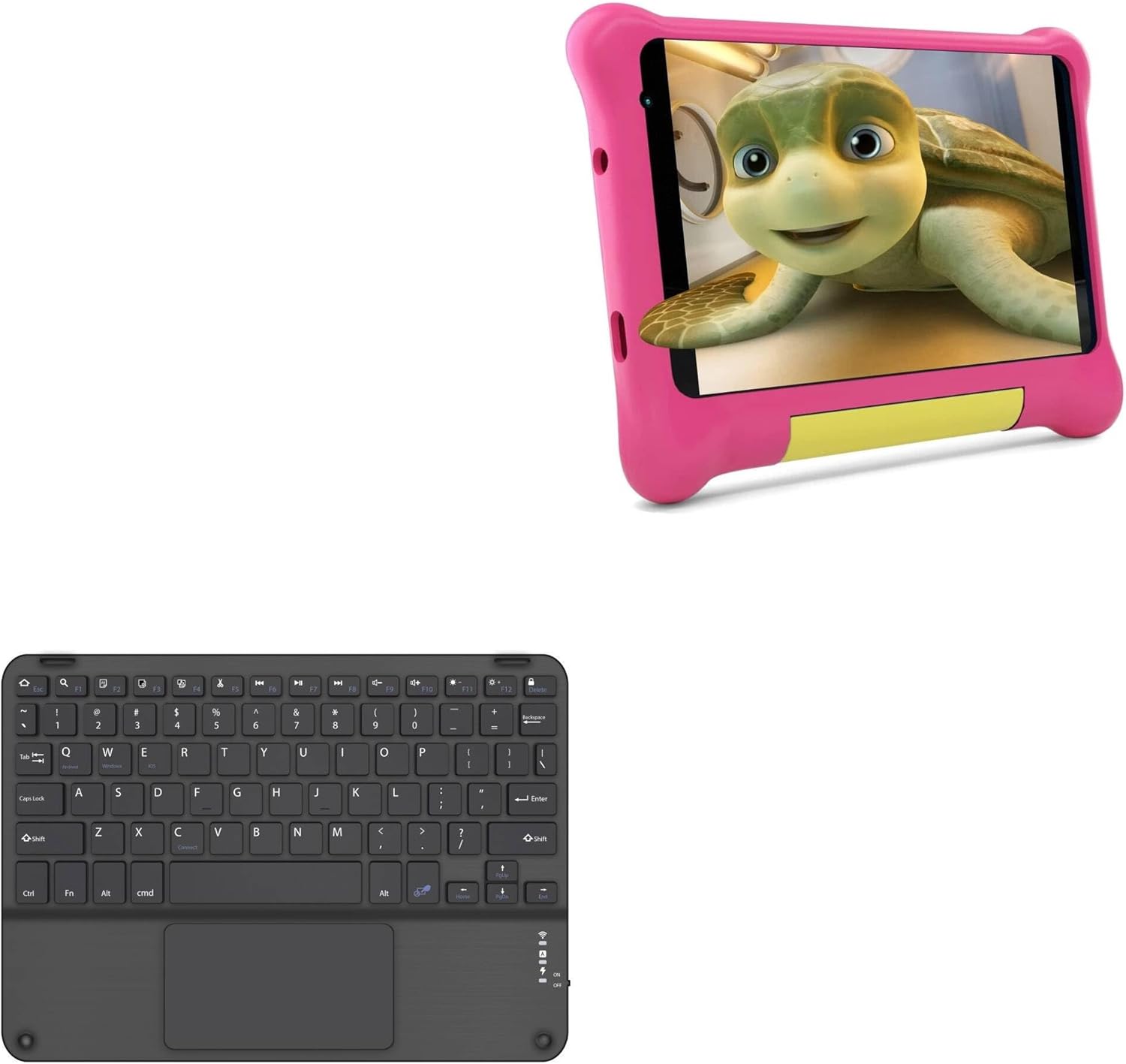 BoxWave Keyboard Compatible with Coolfan Android 10 Go Tablet TK706 (7 in) - SlimKeys Bluetooth Keyboard with Trackpad, Portable Slim TouchPad - Jet Black