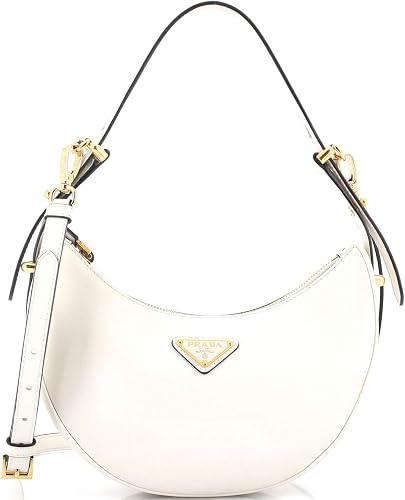Pre-Loved Arque Half Moon Hobo Leather Small, White