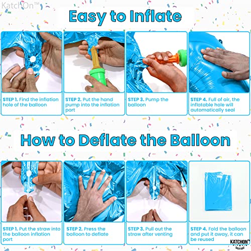 Image of KatchOn Giant Blue Number 7 Balloon - 40 Inch | 7th Birthday Balloon | 7th Birthday Decorations, 7 Year Old Balloon, 7 Number Balloons for Anniversary Decorations, 7th birthday decorations boy
