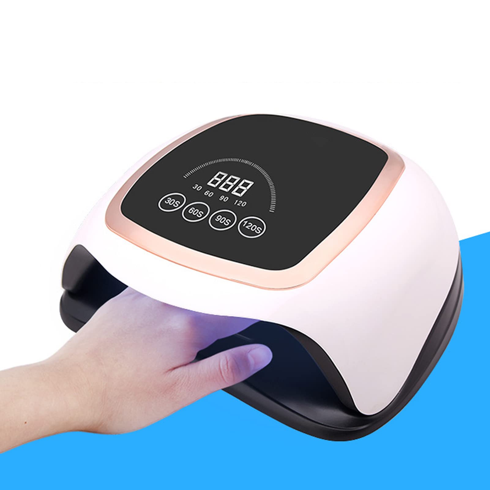 Lampe à ongles UV LED 100-240V 168W Lampe à ongles en gel à 4 temps Prise UE